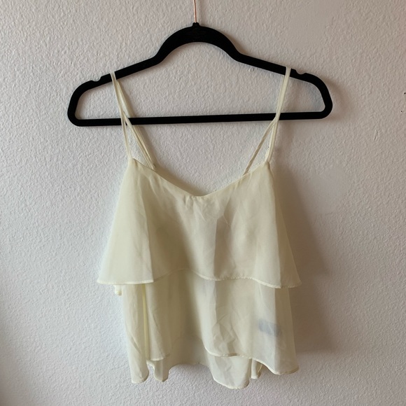 Cream Sheer Flowy Tank Top - Picture 4 of 7